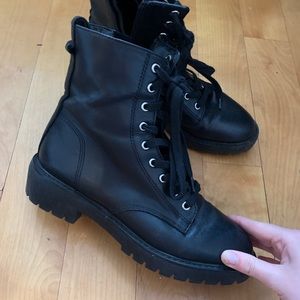 Steve Madden Black Combat Boots